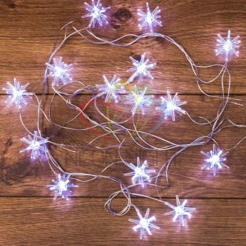 Гирлянда NEON-NIGHT СНЕЖИНКИ 20 LED белые Гирлянда NEON-NIGHT СНЕЖИНКИ 20 LED белые