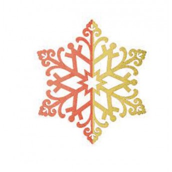 Елочная фигура NEON-NIGHT СНЕЖИНКА СКАЗОЧНАЯ цвет красный/золотой, 40 см