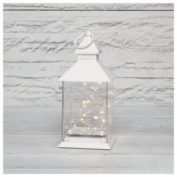 Декоративный фонарь NEON-NIGHT с росой, белый корпус, размер 10,7х10,7х23,5 см, цвет теплый белый Декоративный фонарь NEON-NIGHT с росой, белый корпус, размер 10,7х10,7х23,5 см, цвет теплый белый