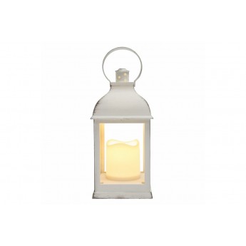 Декоративный фонарь NEON-NIGHT со свечкой, белый корпус, 10,5х10,5х22,35 см, теплый белый Декоративный фонарь NEON-NIGHT со свечкой, белый корпус, 10,5х10,5х22,35 см, теплый белый