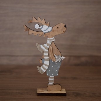 Деревянная фигурка NEON-NIGHT Рождественский Олень Синий 10,5х4х18 см