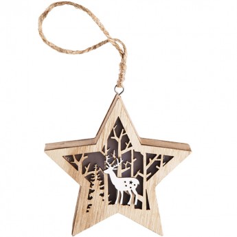 Деревянная фигурка NEON-NIGHT с подсветкой Звездочка 24х13х3,6 см