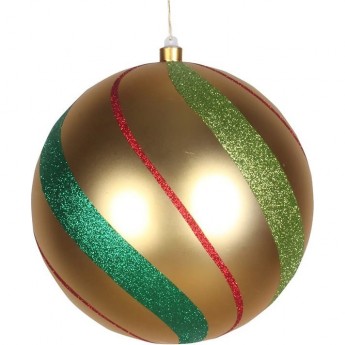 Елочная фигура NEON-NIGHT ШАР В ПОЛОСКУ 25 см, цвет золотой