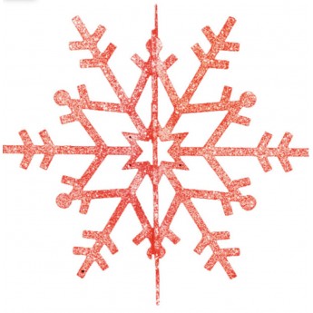 Елочная фигура NEON-NIGHT Снежинка резная 3D, 61 см, красный