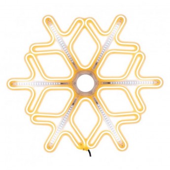 Фигура снежинка NEON-NIGHT из гибкого неона с эффектом тающих сосулек, 60х60 см, теплый белый/белый