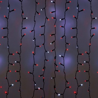 Гирлянда дождь NEON-NIGHT, 2х9м LED, черный провод, мерцающий Flashing, диоды красные