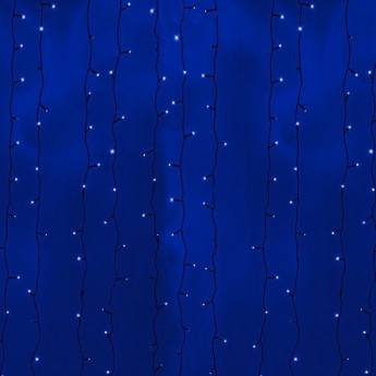 Гирлянда дождь NEON-NIGHT (занавес) 2х3м, черный ПВХ, 760 LED синие