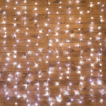 Гирлянда дождь (занавес) NEON-NIGHT 3х2 м, прозрачный ПВХ, 240 LED, белый, IP20, с контроллером Гирлянда дождь (занавес) NEON-NIGHT 3х2 м, прозрачный ПВХ, 240 LED, белый, IP20, с контроллером