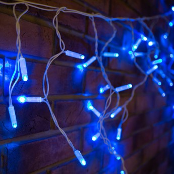 Гирлянда NEON-NIGHT айсикл (бахрома), 4,8х0,6 м, белый ПВХ, 176 LED синие Гирлянда NEON-NIGHT айсикл (бахрома), 4,8х0,6 м, белый ПВХ, 176 LED синие