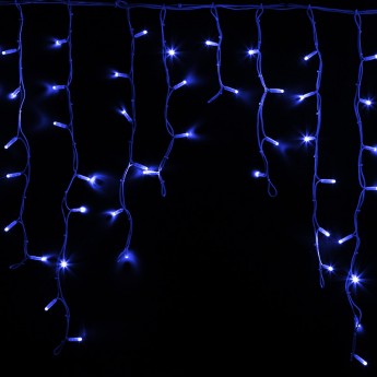 Гирлянда NEON-NIGHT айсикл (бахрома), 5,6x0,9 м, белый каучук IP67, 240 LED синие