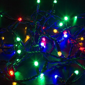 Гирлянда NEON-NIGHT НИТЬ 10м (2 модуля x 5м), черный ПВХ, 100 LED Мультиколор, 230В Гирлянда NEON-NIGHT НИТЬ 10м (2 модуля x 5м), черный ПВХ, 100 LED Мультиколор, 230В