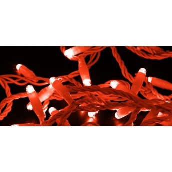 Гирлянда NEON-NIGHT НИТЬ flashing 10м (2 модуля x 5м), белый ПВХ, 100 LED Красный, 230В Гирлянда NEON-NIGHT НИТЬ flashing 10м (2 модуля x 5м), белый ПВХ, 100 LED Красный, 230В