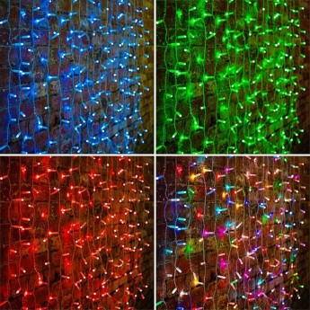 Гирлянда NEON-NIGHT СВЕТОДИОДНЫЙ ДОЖДЬ 300 LED RGB, с динамикой Гирлянда NEON-NIGHT СВЕТОДИОДНЫЙ ДОЖДЬ 300 LED RGB, с динамикой