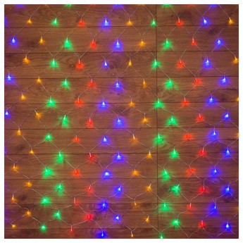 Гирлянда-сеть NEON-NIGHT 1,5х1,5 м, прозрачный ПВХ, 96 LED мультиколор, IP20, с контроллером Гирлянда-сеть NEON-NIGHT 1,5х1,5 м, прозрачный ПВХ, 96 LED мультиколор, IP20, с контроллером