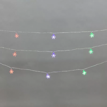 Гирлянда светодиодная NEON-NIGHT HOME Снежинки большие 5м, 20LED, IP20, свечение мульти (RG/RB), мигание, 230В