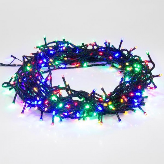 Гирлянда светодиодная NEON-NIGHT универсальная 200 LED Мультиколор, 20 м, с контроллером 304-119