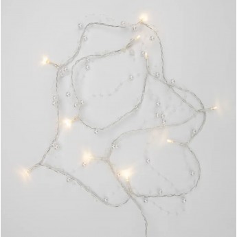 Гирлянда светодиодная NEON-NIGHT Жемчужинки 1,5 м, прозрачный ПВХ, 10 LED, теплый белый, 2 х АА