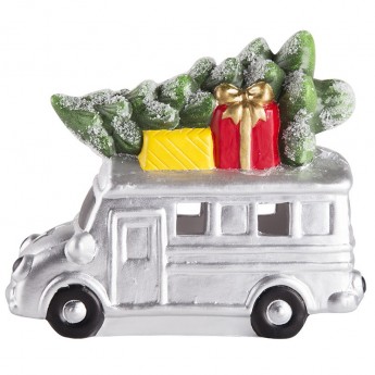 Керамическая фигурка NEON NIGHT Автобус с елкой 19х9х16 см