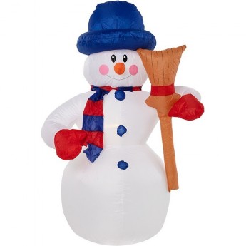 Надувная 3D-фигура NEON-NIGHT СНЕГОВИК С МЕТЛОЙ 240 СМ